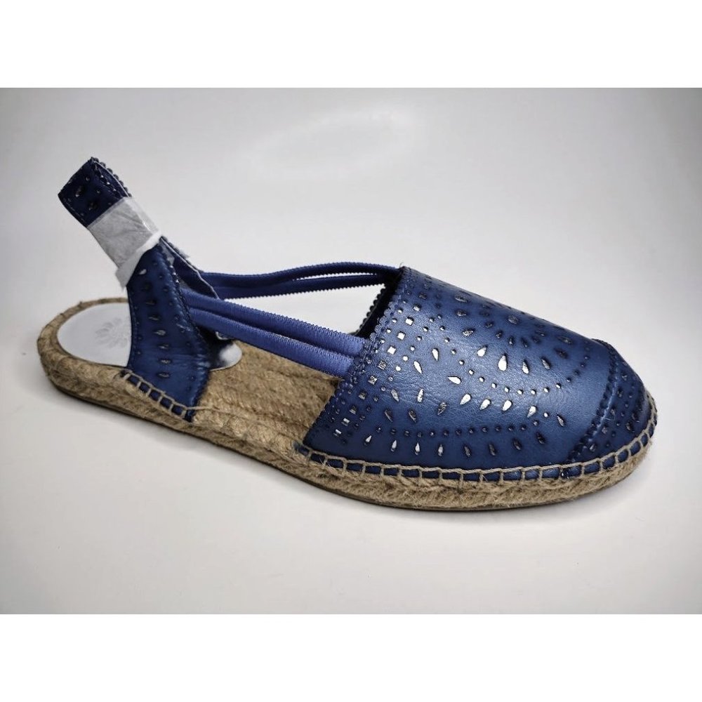YELLOW BOX Blue Espadrille Sling back Flats Sandal Shoes